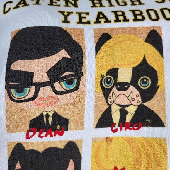 NWT~$585~DSQUARED2~XL~ITALY~WHITE BLACK YEARBOOK CLASS SWEATSHIRT SHIRT JACKET - Picture 6 of 16